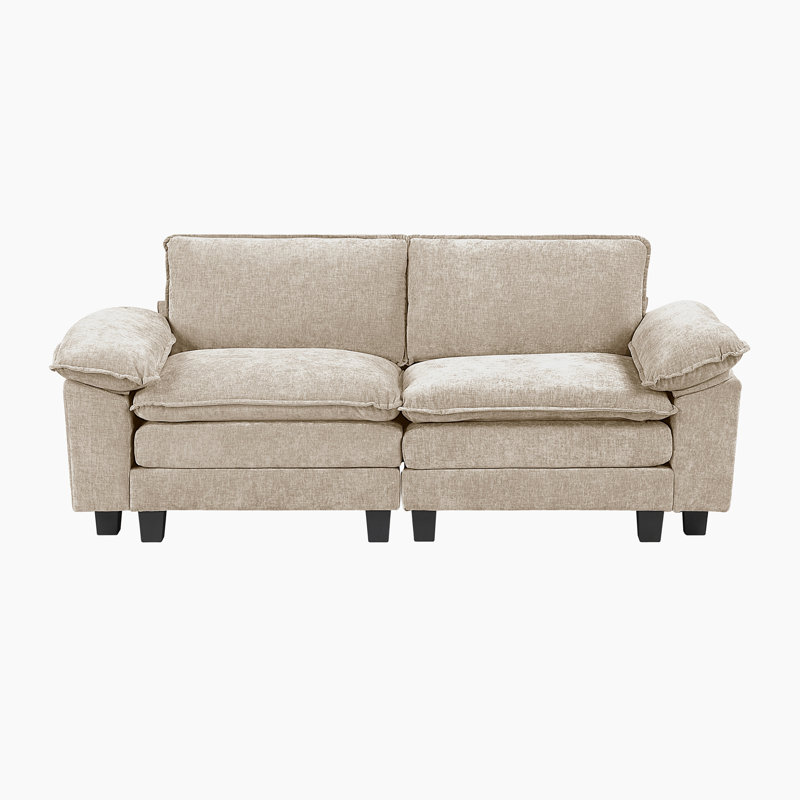 Causeuse en chenille de 87 po Careen, Taupe
