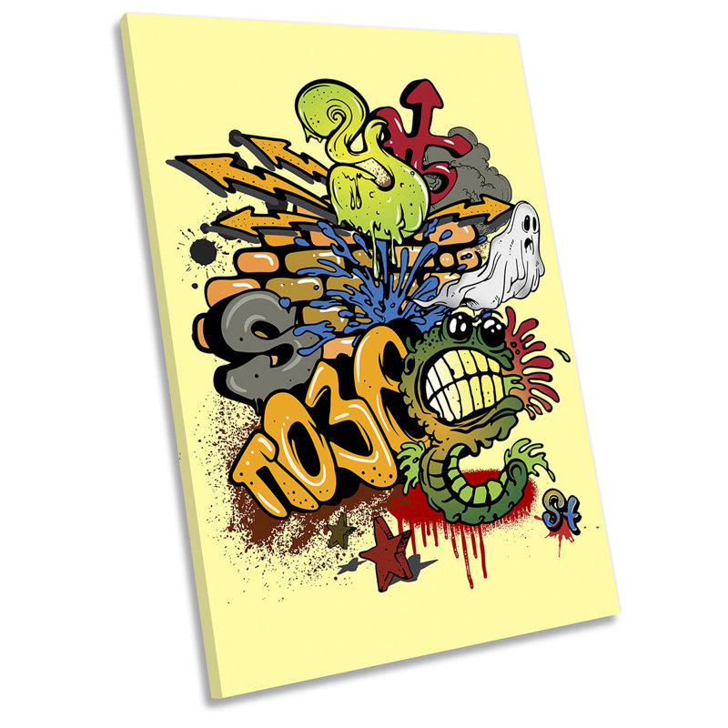 Modern Graffiti Characters - Wrapped Canvas Print, 61cm H x 40.6cm W x 2cm D
