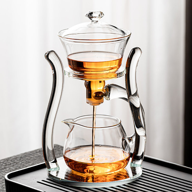 Ensemble de théière magnétique en verre