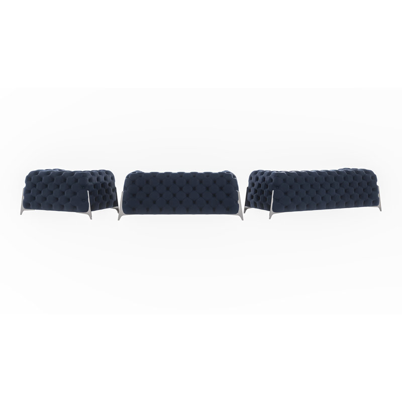 Juneri Velvet Armchair, Navy Blue