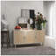 Buffet, armoire de cuisine, armoire à café avec 3 portes en rotin et tablettes réglables-1502603966