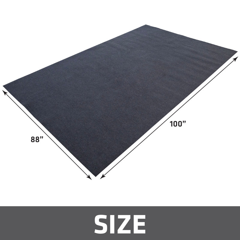 Charcoal Small Vehicle Garage Floor Mat with Double Sided Tape