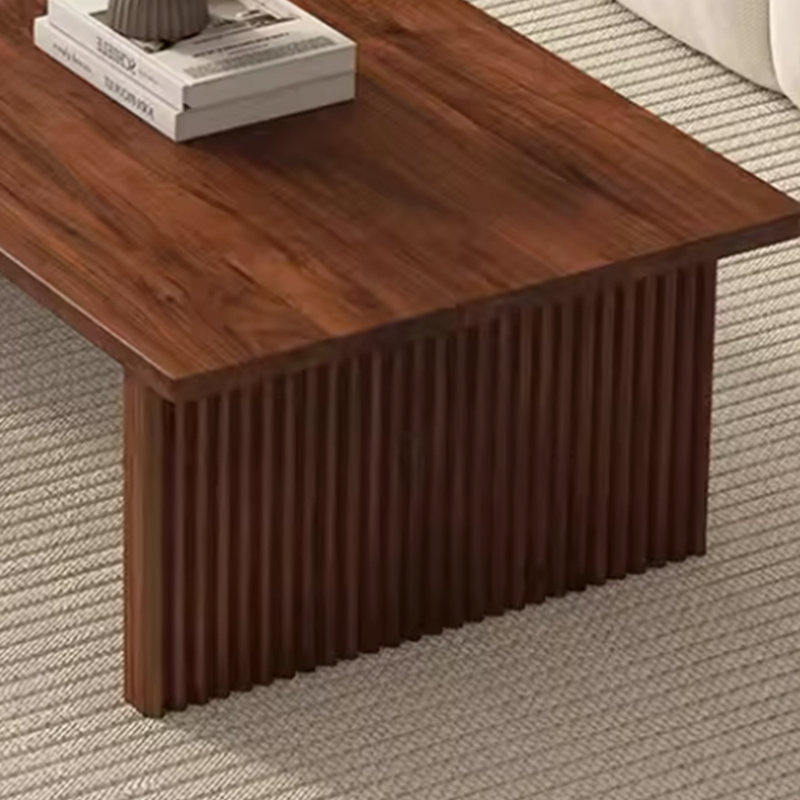 Table basse en bois massif au design minimaliste, Brun, Brun, H 15,74 po x L 55,11 po x l 27,55 po