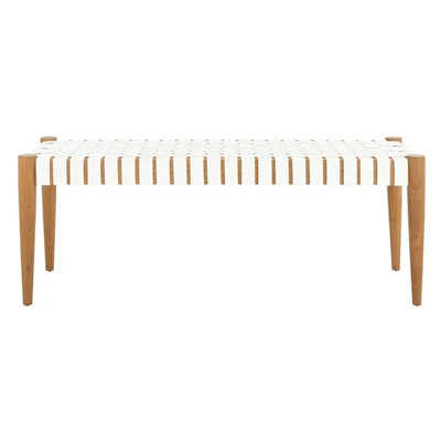 Orin 47" Woven Leather Dining Bench