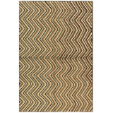 1960s Multicolor Chevron Folk Art Vintage Knotted Wool American Hooked Rug