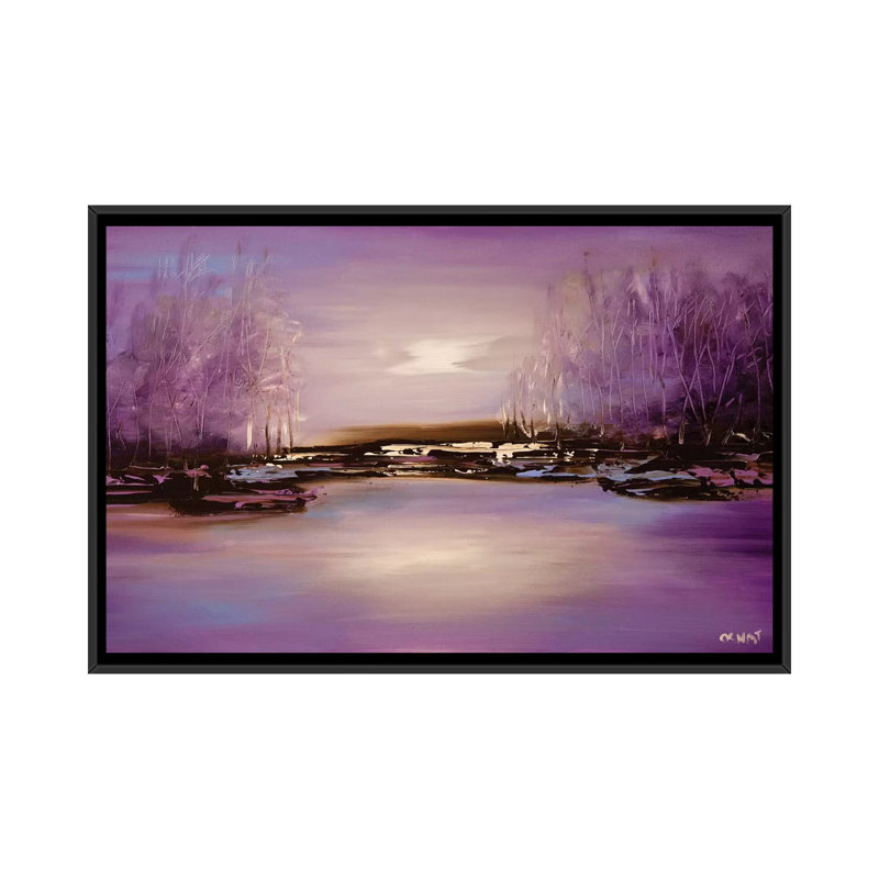 " Bliss " by Osnat Tzadok, 18" H x 26" W x 1.5" D, Black Framed Canvas, No Mat