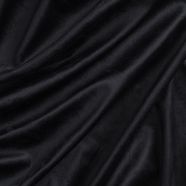 Pleze Velvet Semi Sheer Curtain Pair, Black, 54" W x 84" L