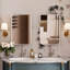 Armoire de salle de bain 16 x 24 pouces avec tablette miroir - cadre en métal blanc, réglable, miroir de rangement encastré, réglable-1550758505