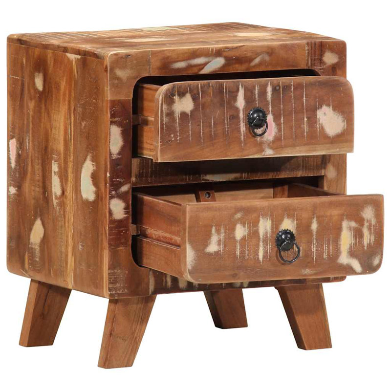 Bedside Cabinet 40X32x46 Cm Solid Wood, Reclaimed