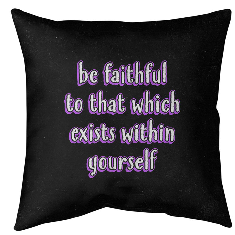 Coussin de sol be loyal to yourself, H 28 po x l 28 po, Mauve