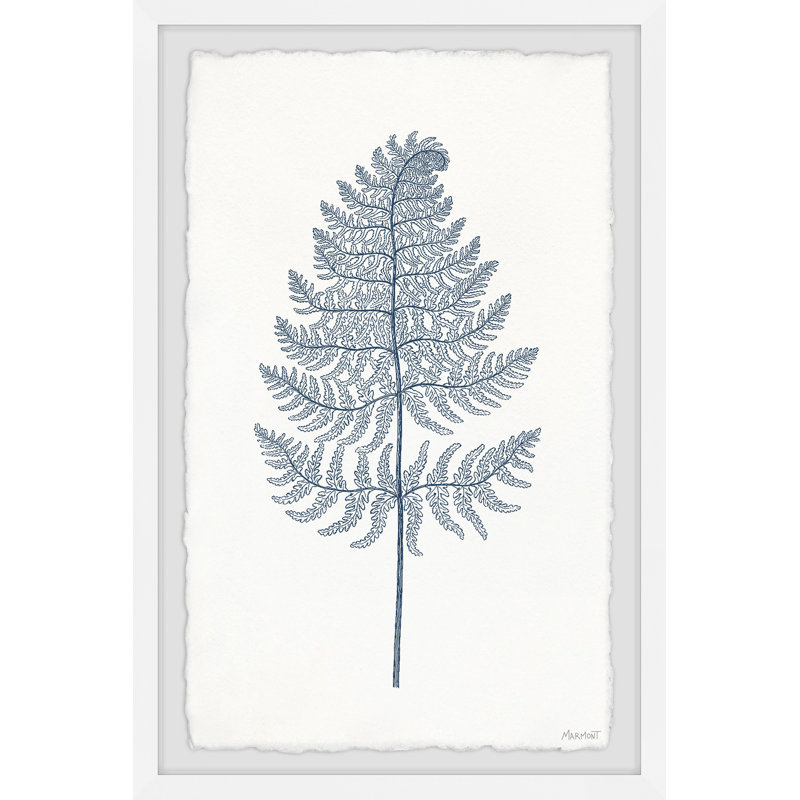 Indigo Botany Study VIII 1 Piece Single Picture Frame Painting, 20cm H x 30cm W