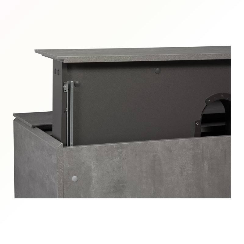 42" Gray and Black Quartz Floating Bathroom Vanity with Sink