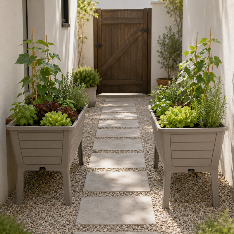 Lit de jardin surélevé en résine H 19,69 po x l 44,33 po x P 29,92 po (ensemble de 2), Brun