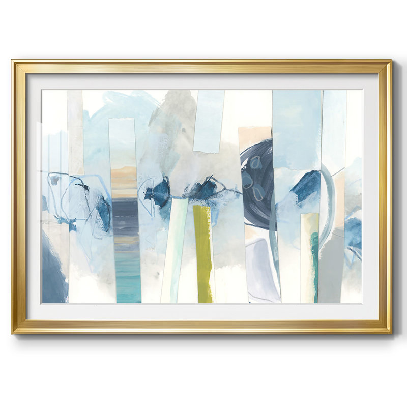 Liquide Strata I-encadré avec cadre biseauté et verre biseauté, Or, H 27 po x l 39 po x P 1,5 po