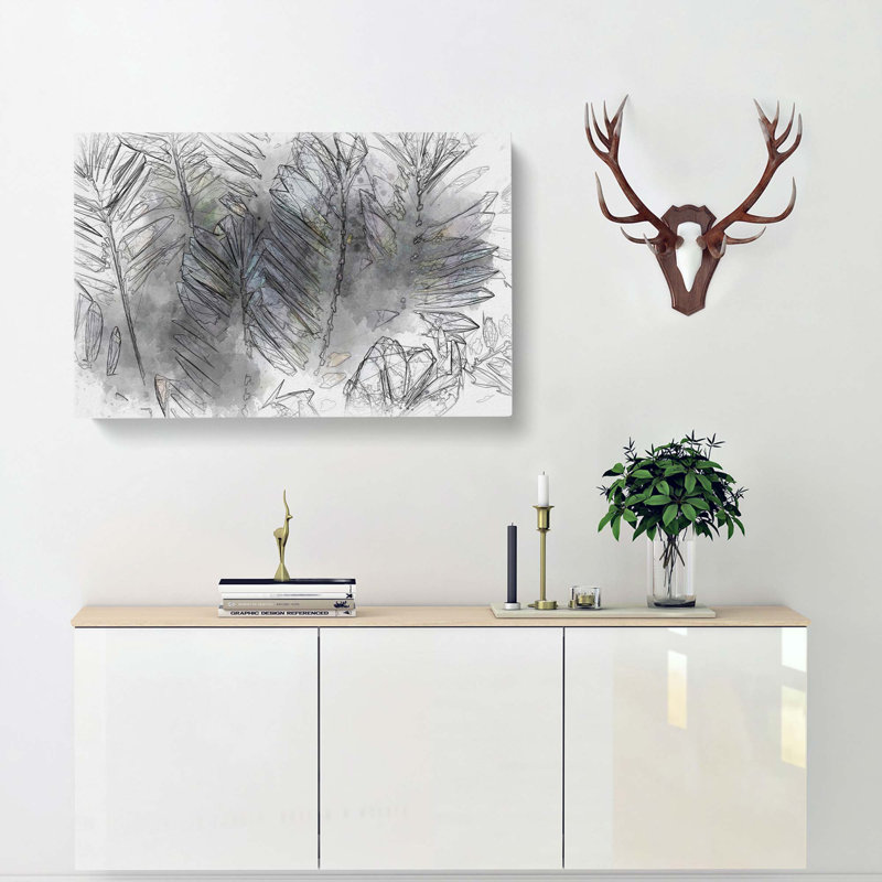 Plant Leaves In Abstract - Wrapped Canvas, 40cm H x 60cm W x 3cm D