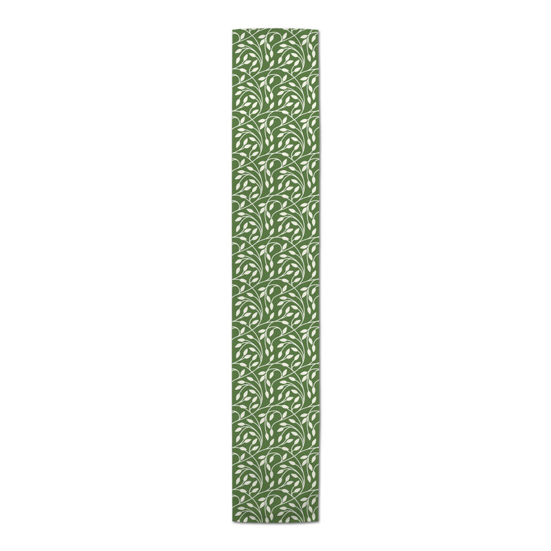 Circle Vine Pattern Black 5 Table Runner, Green