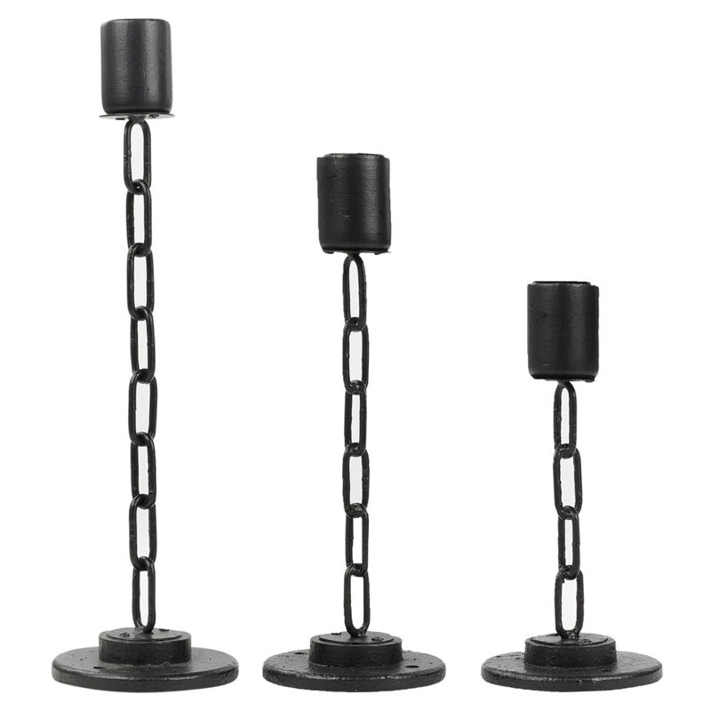 3 Piece Metal Tabletop Candelabra Set