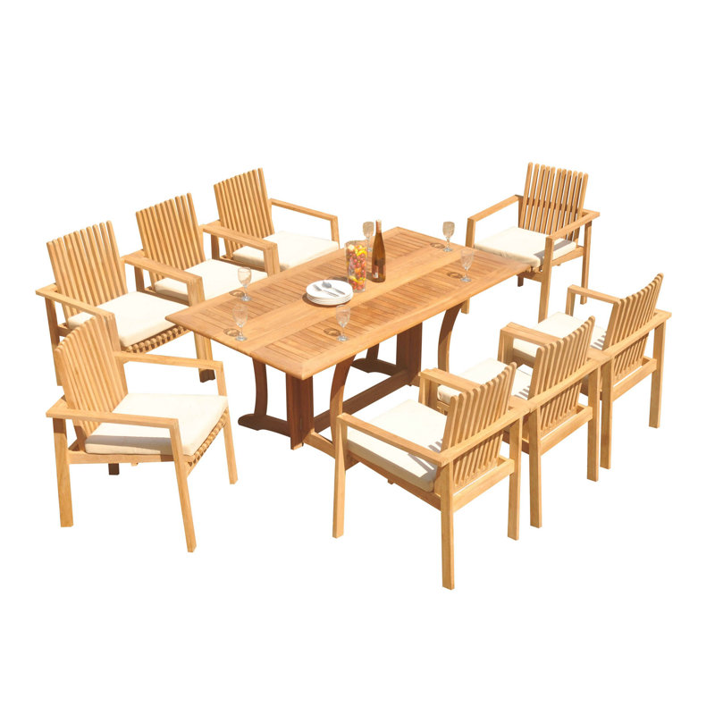 Ensemble de salle à manger rectangulaire en teck 69 po, 6