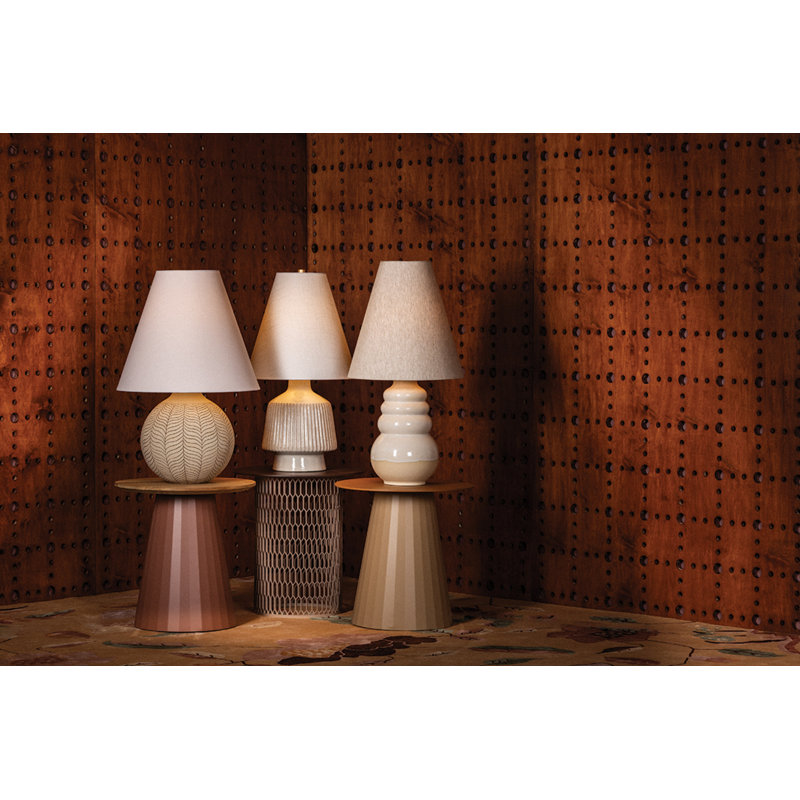 Tybee Table Lamp in Aged Brass and Ceramic Elemental White by Cortney Bishop