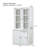 Set of Two 75.25'' Tall Pantry with Double Glass Doors, Traditional Style China Cabinet Hutch Cabinet for Hallways Living Room, Kitchen, Home, Studio or Workspace