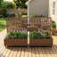 Metal Raised Garden Bed with Trellis on Wheels Weather-Resistant Planter Box with Garden Divider-980162687-980162683