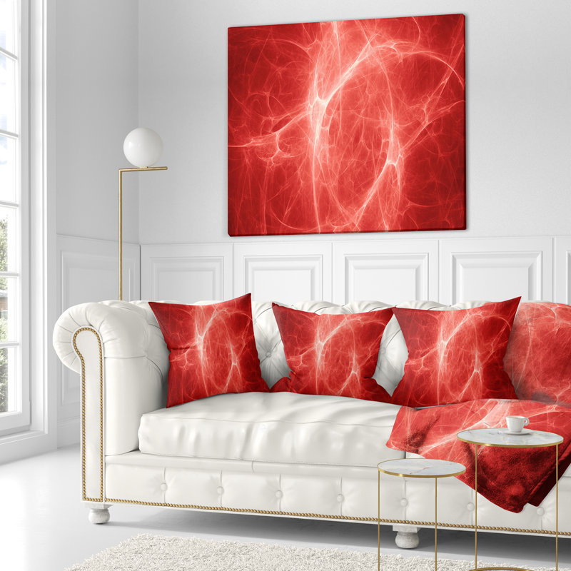 Éclairage lumineux sur un ciel rouge - coussin à imprimé floral, 16 po x 1 po, Coussin décoratif