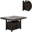 Table de salle à manger à hauteur de comptoir de style rustique avec espace de rangement et option