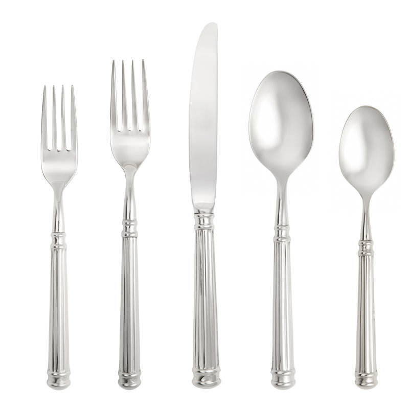 Nyssa 5 Piece Stainless Steel Flatware Set, Service for 1
