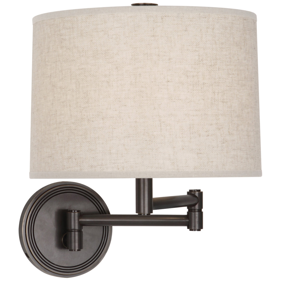 Sofia Solid Brass Plug-in Swing Arm Sconce Robert Abbey Shade 