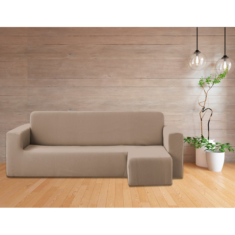 Rustica Chaise Lounge Slipcover, Short Right Chaise Longue, Black