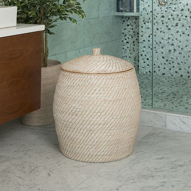 Quamba Laundry Hamper, White Wash