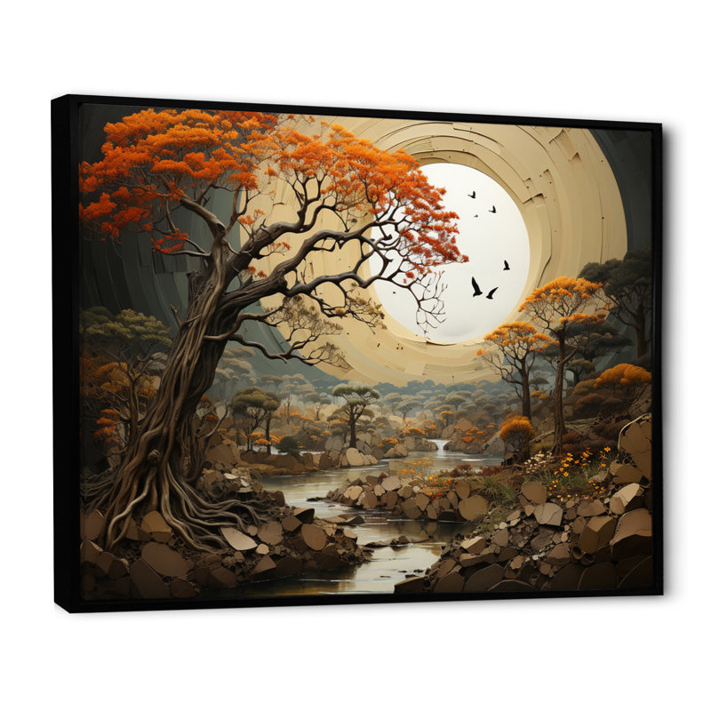 Baobab Tree Harmony III, reproduction d'art sur toile, H 24 po x l 32 po x P 1 po, Cadre flottant noir