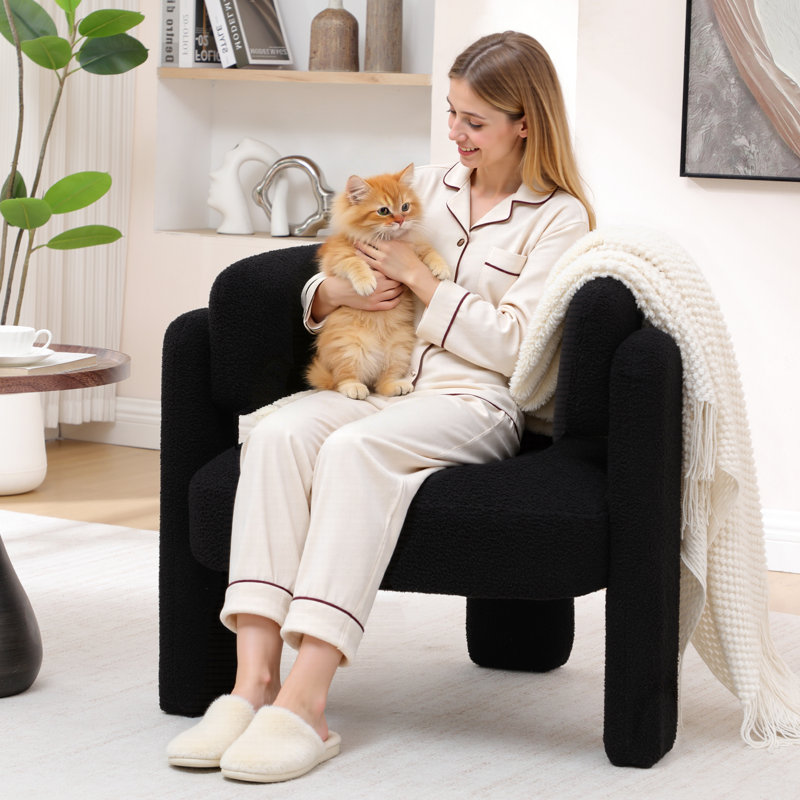 Fauteuil d'appoint demi-tonneau 31,5 po, Noir