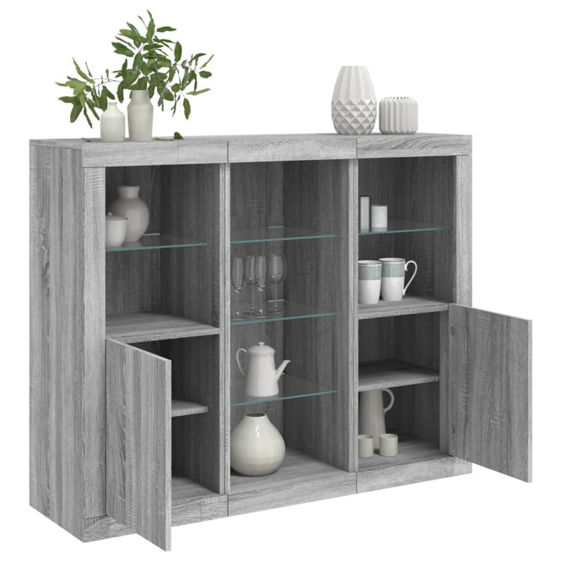 Azsa 123cm Sideboard, Grey Sonoma