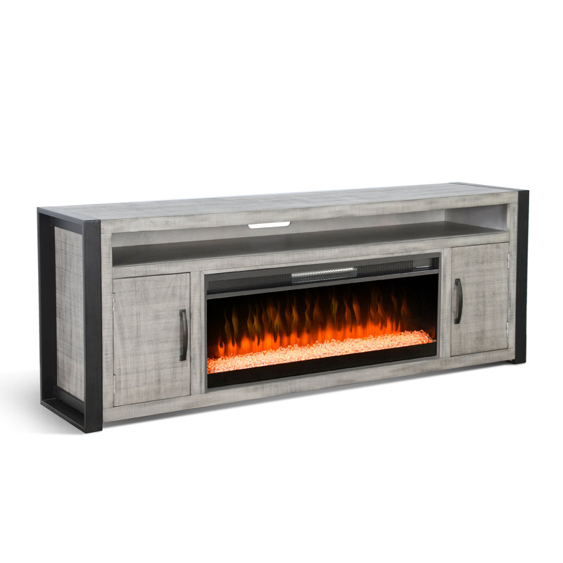 Crédence de rangement l 126 po avec foyer électrique inclus