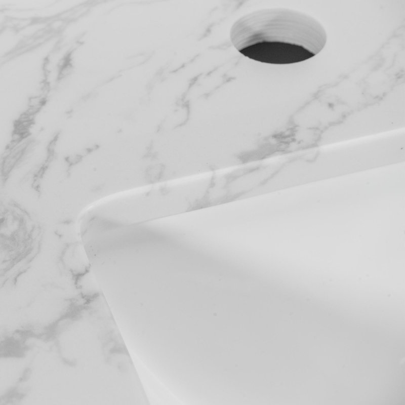Lavabo encastré rectangulaire en céramique, Centres de 4 po