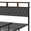 Base de lit plateforme en bois, chevet avec emballage souple et 2 pièces, grand espace de rangement au bas du lit-1304853870
