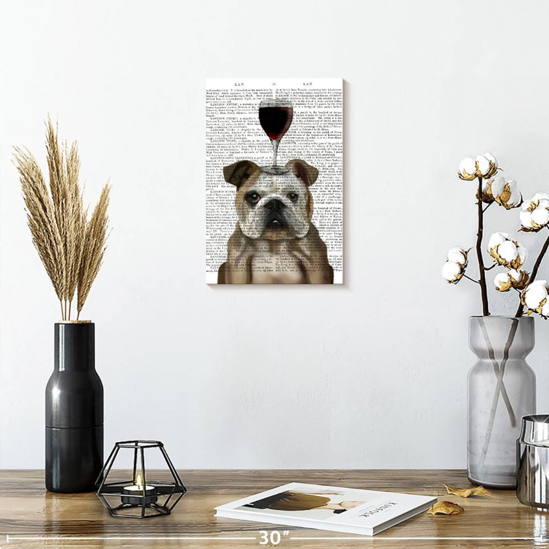 Bouledogue anglais au vin Brampt Dog, H 12 po x l 8 po