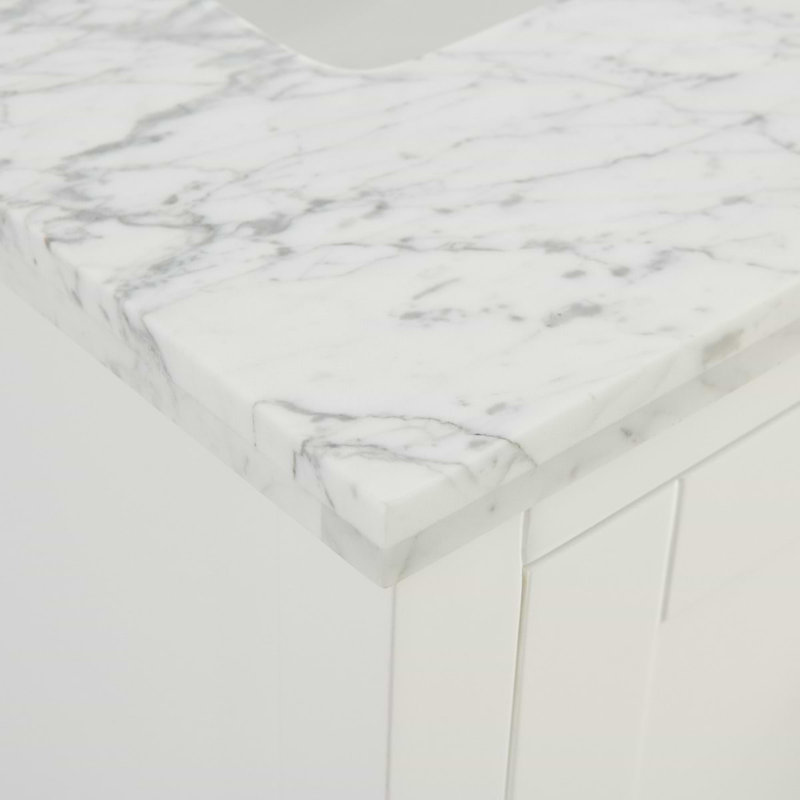 Sheraton 24" Freestanding Standard Single Bathroom Vanity with Top, White, Brushed Nickel