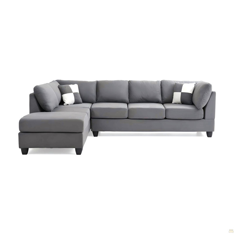 Canapé modulaire, Microfibre / microsuède gris