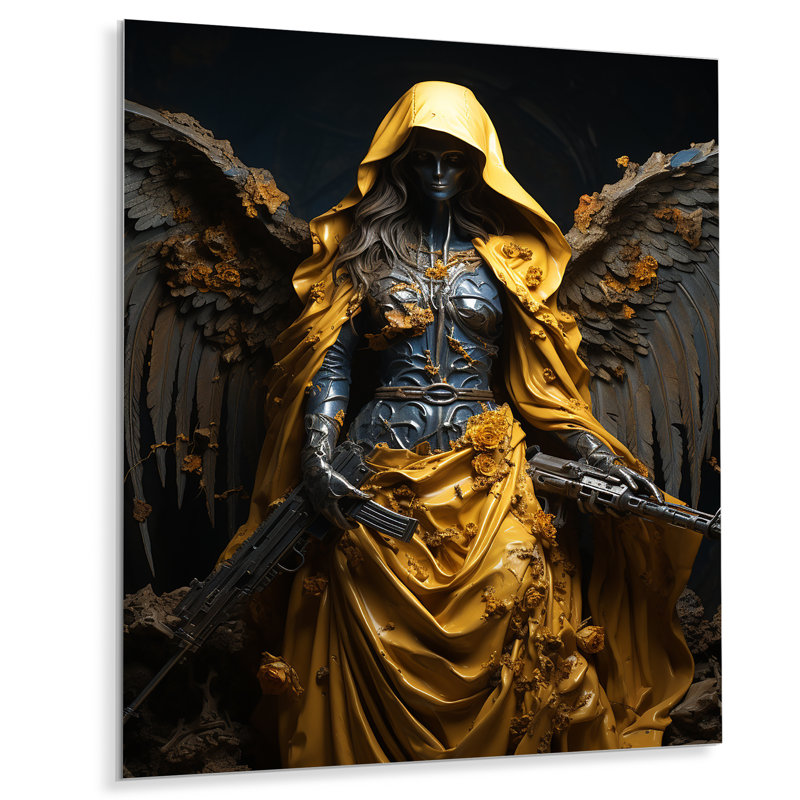 Mort, ange Gardian, crâne Pop Art II - Pop Art, art mural en métal, H 40 po x l 30 po x P 1,5 po