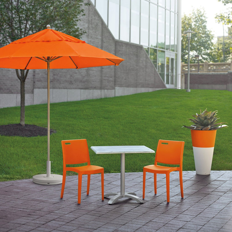 Grosfillex Metro Resin Stacking Chair, Orange