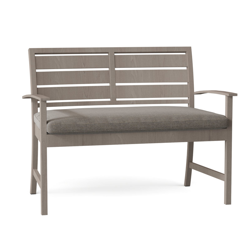 Charleston Aluminum Garden Bench, Welt, Oyster, Linen Dove
