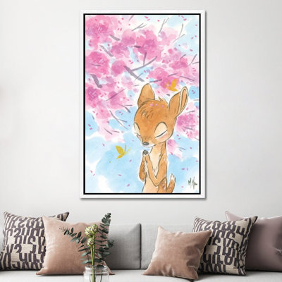 Cherry Blossom Fawn by Martin Hsu - Painting on Canvas