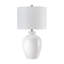 Lampe de table 24,5 po en céramique blanche à 3 voies avec abat-jour tambour-1122774099