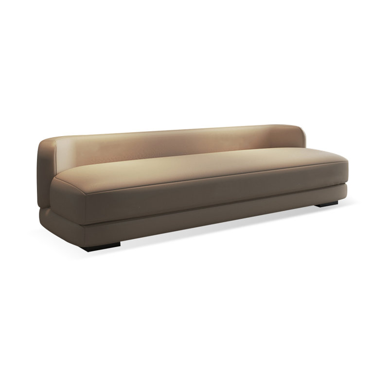 Beige Upholstered Bench, 21.65" H x 78.74" W x 19.69" D
