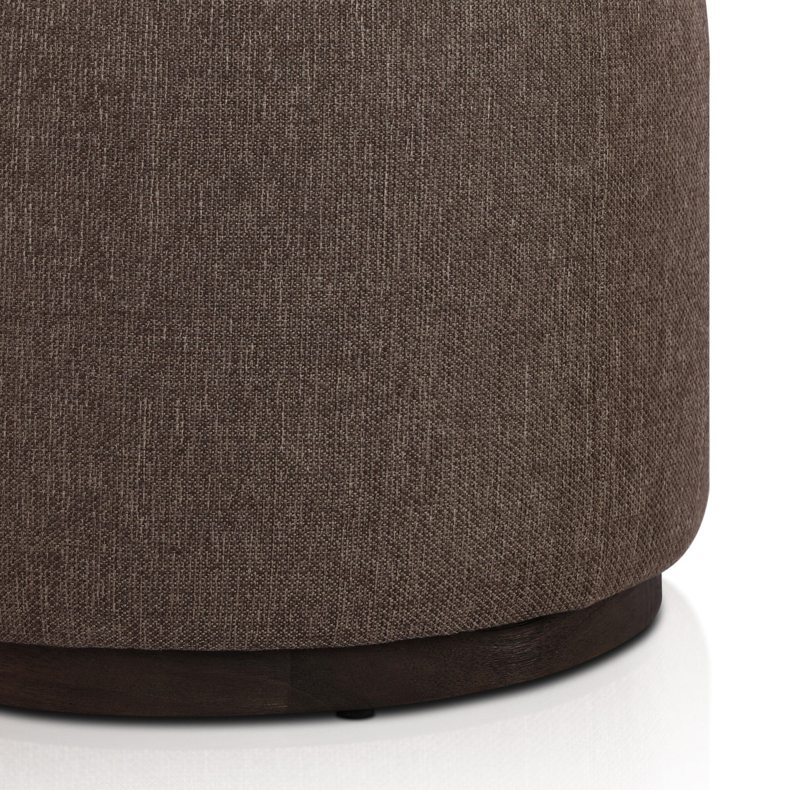 Devin Round Outdoor Ottoman with Cushion, Ellor Brown