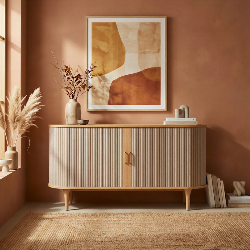 Buffet Mid-Century Willanda, Chêne teint clair