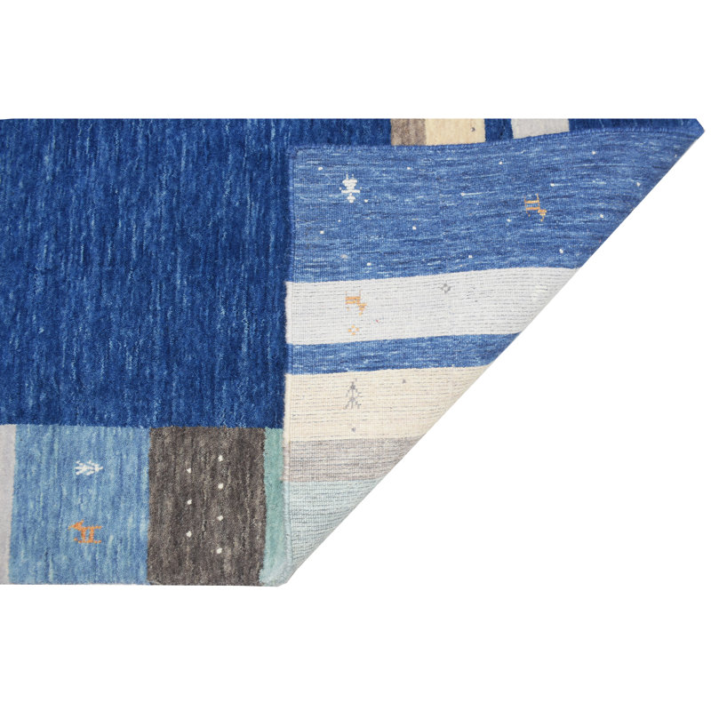 Handmade Wool Striped Area Rug, Rectangle 4' x 6'