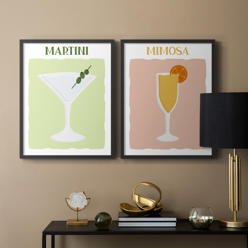 Martini - reproduction encadrée de qualité supérieure - prête à être accrochée - aucun clou requis - aucun clou requis